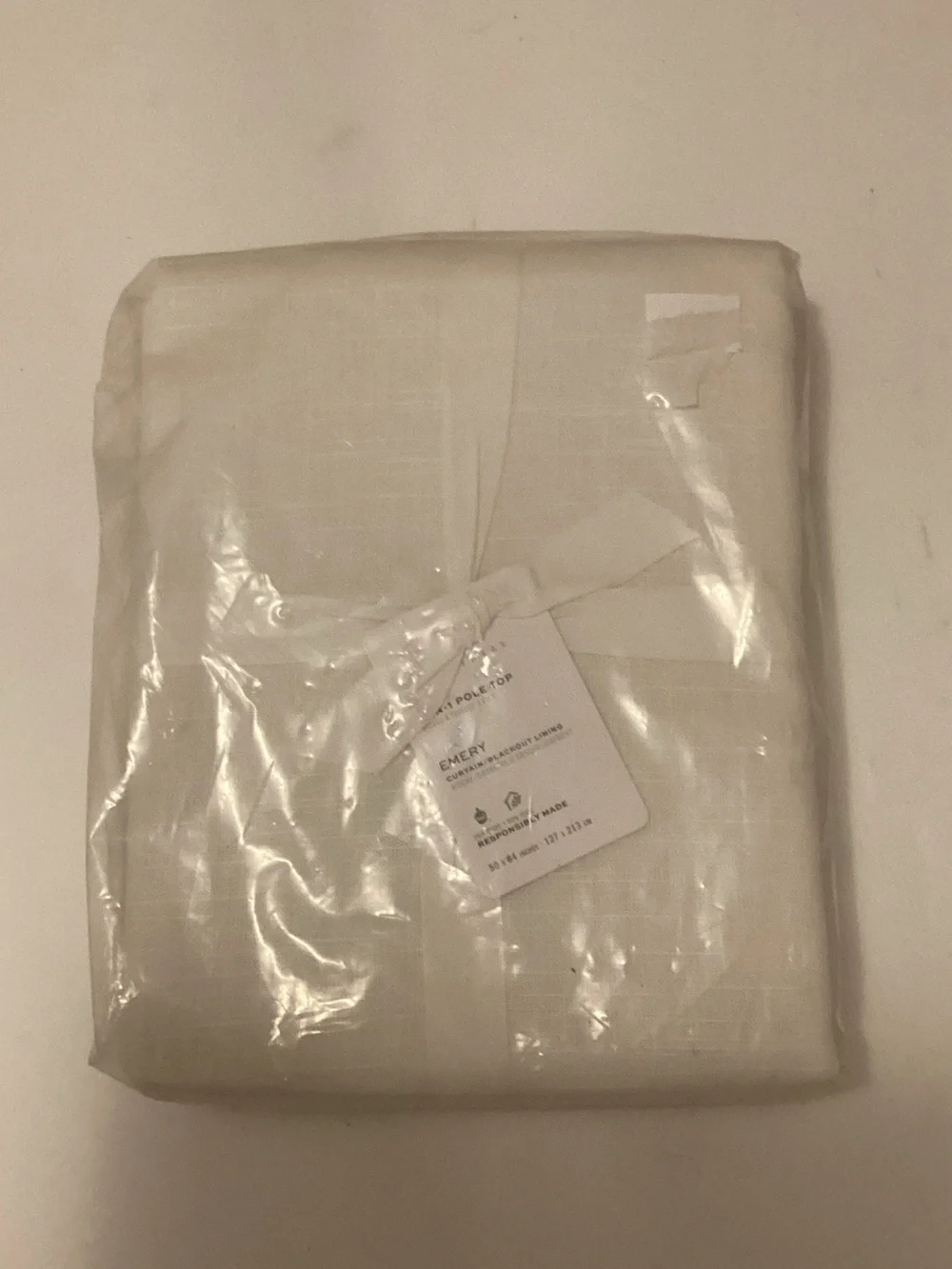 Pottery Barn Emery Linen-Blend Blackout Drape White Sz 50X84 NEW